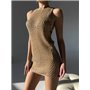 Розкішна в"язана туніка в нюдовому кольорі 128421111 Ghazel фото - Luxbikini
