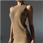 Розкішна в"язана туніка в нюдовому кольорі 128421111 Ghazel фото - Luxbikini