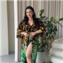 Леопардова пляжна туніка халатик з поясом в тропічний принт 937911111 Ghazel фото - Luxbikini