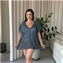 Пляжна коротка сіра туніка PLUS SIZE тоненька в'язка 997511111 Ghazel фото - Luxbikini