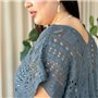Пляжна коротка сіра туніка PLUS SIZE тоненька в'язка 997511111 Ghazel фото - Luxbikini