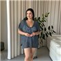 Пляжна коротка сіра туніка PLUS SIZE тоненька в'язка 997511111 Ghazel фото - Luxbikini