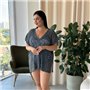 Пляжна коротка сіра туніка PLUS SIZE тоненька в'язка 997511111 Ghazel фото - Luxbikini
