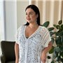 Пляжна коротка біла туніка PLUS SIZE тоненька в'язка 997611111 Ghazel фото - Luxbikini