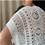 Пляжна коротка біла туніка PLUS SIZE тоненька в'язка 997611111 Ghazel фото - Luxbikini