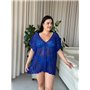 Пляжна коротка синя туніка PLUS SIZE тоненька в'язка 997711111 Ghazel фото - Luxbikini