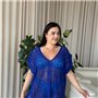 Пляжна коротка синя туніка PLUS SIZE тоненька в'язка 997711111 Ghazel фото - Luxbikini