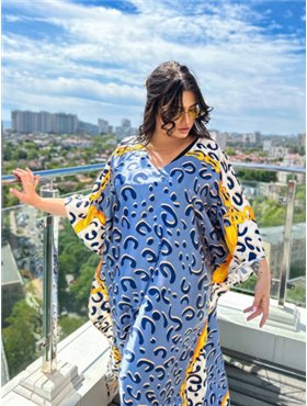 Розкішна шовкова довга леопардова сукня-туніка PLUS SIZE 918711111 Ghazel фото - Luxbikini