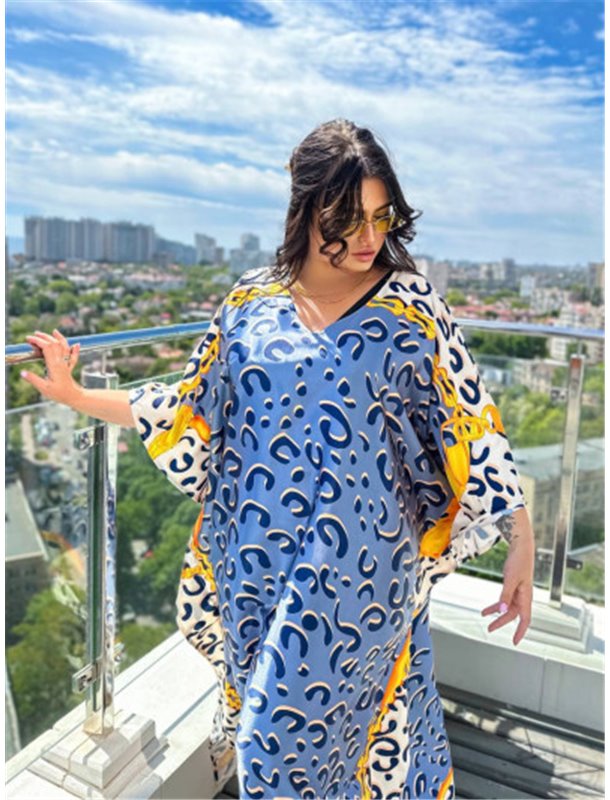 Розкішна шовкова довга леопардова сукня-туніка PLUS SIZE 918711111 Ghazel фото - Luxbikini