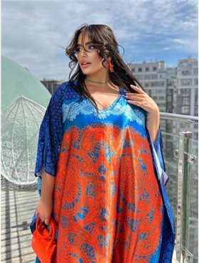 Розкішна шовкова довга сукня-туніка PLUS SIZE 918911111 Ghazel фото - Luxbikini