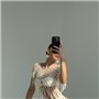 Стильна пляжна туніка з бахромою у білому кольорі 124471111 Ghazel фото - Luxbikini