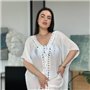 Пляжна біла жіноча туніка PLUS SIZE 135721111 Ghazel фото - Luxbikini