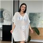 Пляжна біла жіноча туніка PLUS SIZE 135721111 Ghazel фото - Luxbikini