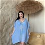 Пляжна блакитна туніка PLUS SIZE 159191111 Ghazel фото - Luxbikini