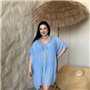 Пляжна блакитна туніка PLUS SIZE 159191111 Ghazel фото - Luxbikini