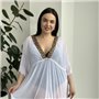 Біла пляжна туніка PLUS SIZE з орнаментом 123841111 Ghazel фото - Luxbikini