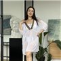 Біла пляжна туніка PLUS SIZE з орнаментом 123841111 Ghazel фото - Luxbikini