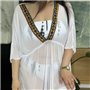 Біла пляжна туніка PLUS SIZE з орнаментом 123841111 Ghazel фото - Luxbikini