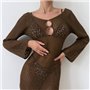 Коричнева пляжна туніка з тонкої в"язки 130121111 Ghazel фото - Luxbikini