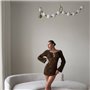 Коричнева пляжна туніка з тонкої в"язки 130121111 Ghazel фото - Luxbikini