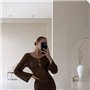 Коричнева пляжна туніка з тонкої в"язки 130121111 Ghazel фото - Luxbikini