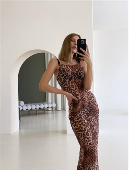 Напівпрозора пляжна леопардова туніка 140251111 Ghazel фото - Luxbikini