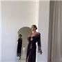Чорна довга пляжна туніка з леопардовим принтом 128741111 Ghazel фото - Luxbikini