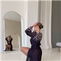 Чорна довга пляжна туніка з леопардовим принтом 128741111 Ghazel фото - Luxbikini
