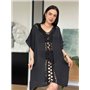 Пляжна чорна жіноча туніка PLUS SIZE 135711111 Ghazel фото - Luxbikini