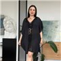 Пляжна чорна жіноча туніка PLUS SIZE 135711111 Ghazel фото - Luxbikini