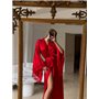 Розкішний червоний довгий шовковий халат з мереживом 137131111 Ghazel фото - Luxbikini
