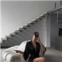 Розкішний довгий чорний халат з мереживом на рукавах 153411111 Ghazel фото - Luxbikini