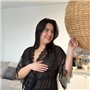 Чорний жіночий еротичний халат PLUS SIZE з мереживом 113491111 Ghazel фото - Luxbikini