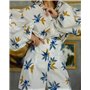 Жіночий костюм "Milano" тканина льон Листя на білому 5252 QC фото - Luxbikini
