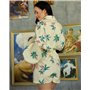 Жіночий костюм "Milano" тканина льон Листя на жовтому 5250 QC фото - Luxbikini
