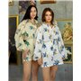 Жіночий костюм "Milano" тканина льон Листя на жовтому 5250 QC фото - Luxbikini