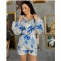 Жіночий костюм "Milano" тканина льон Синій 5248 QC фото - Luxbikini