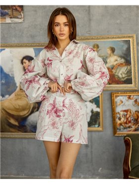 Жіночий костюм "Milano" тканина льон Рожевий 5246 QC фото - Luxbikini