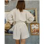 Домашній костюм "Florence" тканина льон Білий 5244 QC фото - Luxbikini