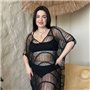 Жіноча чорна пляжна туніка PLUS SIZE 159961111 Ghazel фото - Luxbikini