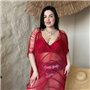 Жіноча бордова пляжна туніка PLUS SIZE 159971111 Ghazel фото - Luxbikini
