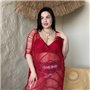 Жіноча бордова пляжна туніка PLUS SIZE 159971111 Ghazel фото - Luxbikini