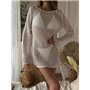 Напівпрозора пляжна біла сукня-туніка мушлями 159491111 Ghazel фото - Luxbikini