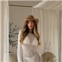Напівпрозора пляжна біла сукня-туніка мушлями 159491111 Ghazel фото - Luxbikini