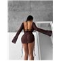 Роздільний купальник трійка з накидкою, коричневий  2991/112-S  фото - Luxbikini