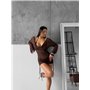 Роздільний купальник трійка з накидкою, коричневий  2991/112-S  фото - Luxbikini