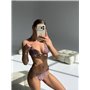 Роздільний купальник леопард з квітками 2985/15-S Domino фото - Luxbikini