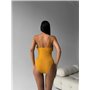Суцільний купальник з воланом у рубчик 1278/79-S Domino фото - Luxbikini