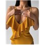 Суцільний купальник з воланом у рубчик 1278/79-S Domino фото - Luxbikini