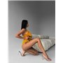 Суцільний купальник з воланом у рубчик 1278/79-S Domino фото - Luxbikini